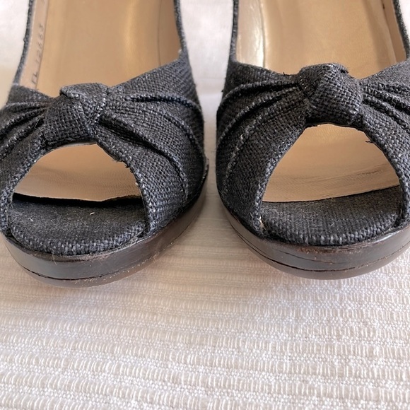 STUART Weitzman Denim Knot Peep Toe Heels Size 7 - Picture 3 of 10